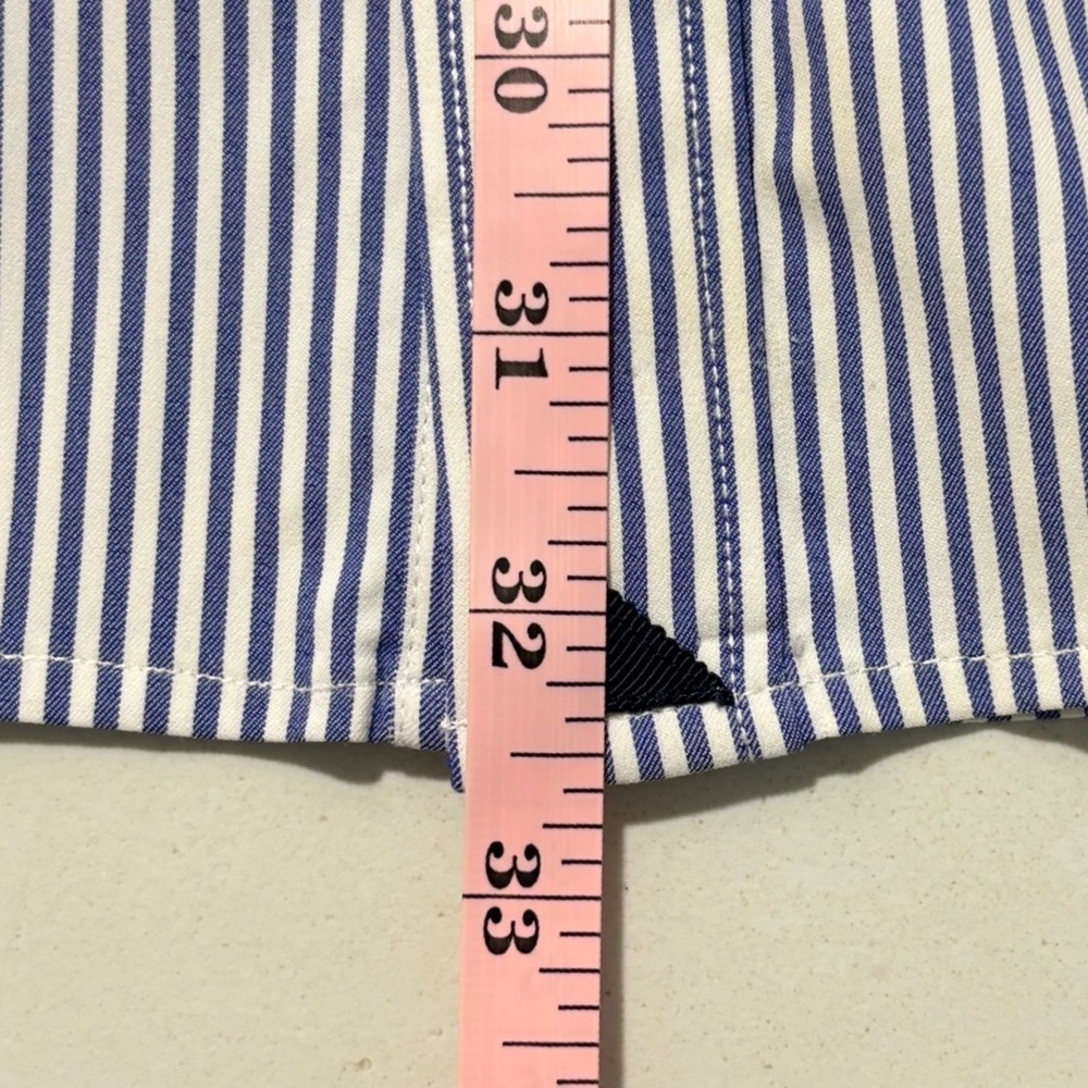 UNTUCKit Button Down Mens XXL Blue White Stripe Slim Fit Performance Stretch - Picture 7 of 10